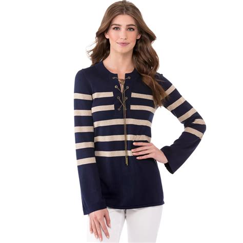 michael michael kors laced chain tunic sweater|Michael michael kors lace up sweater + FREE SHIPPING.